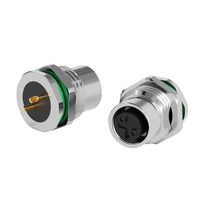 Connecteur circulaire étanche IP67 de qualité industrielle Lshitech 2/3/4/5 broches M12 avec prise mâle et écrou de verrouillage frontal