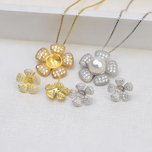 Boucles d'oreilles en argent S925 avec perles pour femmes, accessoires personnalisés DIY, composants de bijoux semi-finis - Product Image 1