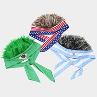 Bandeau de football américain personnalisé de haute qualité avec logo, perruque synthétique, perruque de cheveux avec drapeau canadien pour événements sportifs