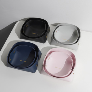 Simple Home Desktop Storage Tray Office Small Objects Leather Storage Tray Ladies Makeup Tool Storage Tray Dropshipping
