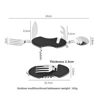 Ensemble de couverts pliables multifonctionnels en acier inoxydable pour camping et extérieur, couteau, fourchette, cuillère, baguettes, détachables