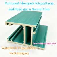 Proveedor de Ventanas GFRPU, Perfil de Ventana de Fibra de Vidrio Pultruida, Poliuretano, Poliéster, Color Natural, Base Acuosa