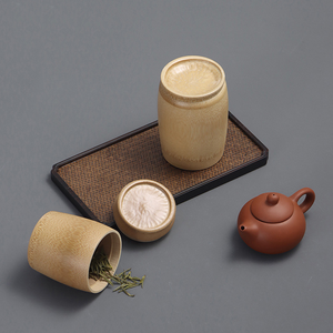 กระป๋องชาไม้ไผ่แบบมีฝาปิดสนิท พิมพ์โลโก้ได้  สำหรับเก็บชา กาแฟ ธูป  และบรรจุภัณฑ์แบบมีซีล - Product Image 2