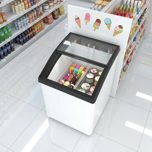 Congélateur vitrine Xiaoke SD-151S à température unique, 2 portes, avec porte en verre, pour crème glacée, réfrigération intégrée - Product Image 5