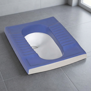WC portable en céramique sans rebord, design asiatique moderne bleu, pour salle de bain, Orissa Pan, siège de toilette asiatique. - Product Image 1