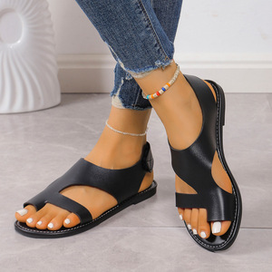 Women's European American Beach Sandals Cross-Border New Plus Size 44 Flat Bottom Shoes With Slip-On Platform for Summer - Product Image 4