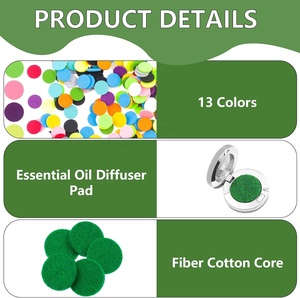 Bantalan parfum serat bulat Diffuser aromaterapi bantalan isi ulang bantalan bulu minyak esensial untuk liontin kalung gelang klip ventilasi mobil - Product Image 3