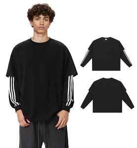 <span class=keywords><strong>T</strong></span>-<span class=keywords><strong>shirt</strong></span> Oversize Personalizzata in Tessuto a Doppia Maglia, Vestibilità Boxy, Cotone/Play, Stile Streetwear Vintage, Lavaggio Acido, Doppio Strato, Manica Lunga - Product Image 1