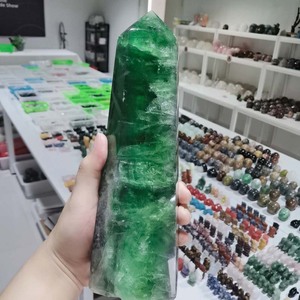 Wholesale High Quality Natural Gem Stone Wands Crystal Tower <b>Rainbow</b> Fluorite Points - Product Image 5