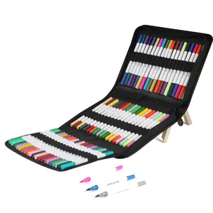 Marqueurs de croquis Offre Spéciale 60 pièces à double pointe aquarelle pinceau marqueur stylo ensemble dans un étui en nylon