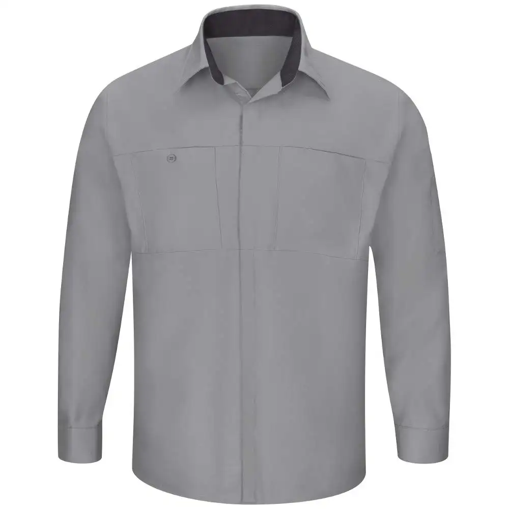 पुरुषों के लिए 65% पॉलिएस्टर 35% कॉटन वर्क शॉप शर्ट लंबी आस्तीन फैक्ट्री वर्क शर्ट मैकेनिक मरम्मत श्रमिक कपड़े वर्कवियर वर्दी