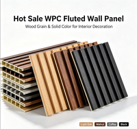 Panel Dinding Modern WPC Motif Kayu Beralur OEM, Tahan Api dan Tahan Air, Cocok untuk Lobi Hotel, Restoran, dan Ruang Tamu Rumah Tangga