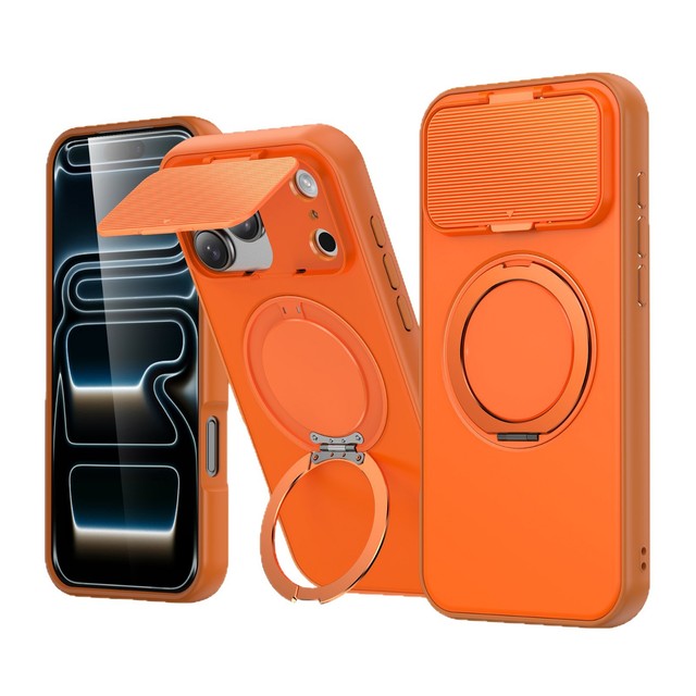 2026 Camera Protection Magnetic Kickstand Phone Case Shockproof Full Protective Cover for iPhone 17 Pro 17 16 15 14 13 12