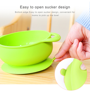Bol à ventouse en silicone non toxique sans BPA pour bébé et tout-petit, assiette à dessert, vaisselle pour repas, compatible lave-vaisselle, accessoires de repas pour enfants - Product Image 3
