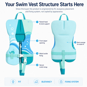 <span class=keywords><strong>Gilet</strong></span> de <span class=keywords><strong>natation</strong></span> personnalisé pour tout-petits avec support de tête rembourré, sangles de sécurité réglables et sangle de maintien à l'entrejambe, <span class=keywords><strong>gilet</strong></span> de sauvetage pour enfants de <span class=keywords><strong>1</strong></span> à 6 ans - Product Image 2