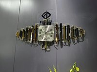 95X45CM doré luxe tenture murale horloge moderne Simple métallique décoration salle à manger fond silencieux montre livraison directe DDP