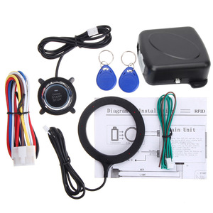 ระบบสตาร์ทแบบไร้กุญแจ 12V สวิตช์สตาร์ทแบบปุ่มเดียวอเนกประสงค์พร้อมกุญแจ RFID และชุดสายไฟสำหรับการดัดแปลงรถยนต์ - Product Image 1