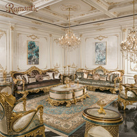 Ensemble de canapés de style turc de luxe, vert paon, table à étages dorée avec chaises pour la décoration intérieure de villas royales et palais