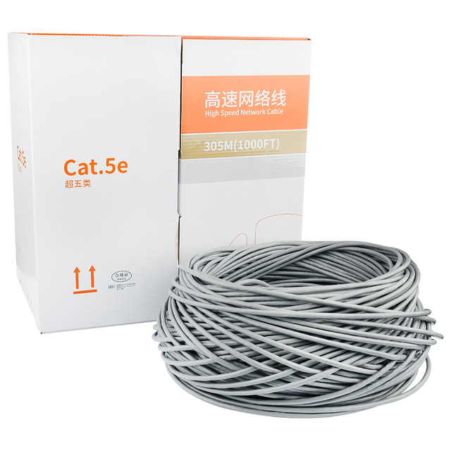 Kingwire Ethernet Lan Network Cable Cat 5e CCA Utp Ftp 305m Cat5 Cable Cat5e