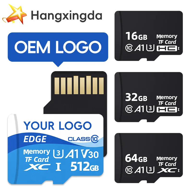 Top Vendas 100% Original Logotipo Personalizado Cartão Tf 8gb 16gb 32gb 64gb 128gb 256gb 512gb Para Cartões De Memória Por Atacado Do Telefone Móvel