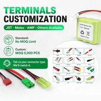 Baterai NIMH isi ulang AA AAA 3.6v 4.8V 6.0V 7.2V 8.4V 9.6V 14.4V 2000 V 2200mah 2400mAH 2500mAH paket untuk pelacakan GPS
