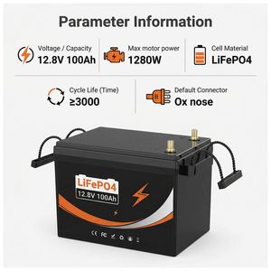 แบตเตอรี่ลิเธียมไอรอนฟอสเฟต UK Stock LPY U206 Deep Cycle 12.8V 100Ah 2000-Cycle  พร้อมกล่อง ABS สำหรับรถบ้าน เรือ และระบบโซลาร์เซลล์แบบออฟกริด - Product Image 1