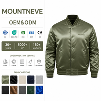 Blouson universitaire personnalisé pour homme en satin olive, avec boutons-pression, col et poignets côtelés, finition brillante, style baseball, bomber, universitaire, décontracté, streetwear