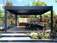 Pergola de luxe en aluminium à lames orientables, système de toit motorisé électrique, pour maison intelligente, patio, jardin, terrasse, arrière-cour, auvent