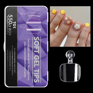 Extensions d'ongles en gel souple mat transparent pour pédicure, amovibles, pour nail art au gel UV - Product Image 1