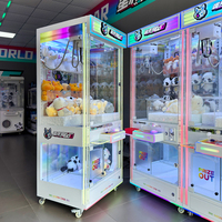 Machine de jeu d'arcade personnalisable, construction métallique, accepteur de pièces/billets, mini machine à griffes 1 an, 110V/220V, lumière clignotante