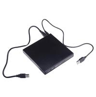 Grabador de DVD y CD con USB 2,0 externo, lector de DVD 24x, reproductor de unidad tipo bandeja para ordenador, portátil, escritorio y Windows