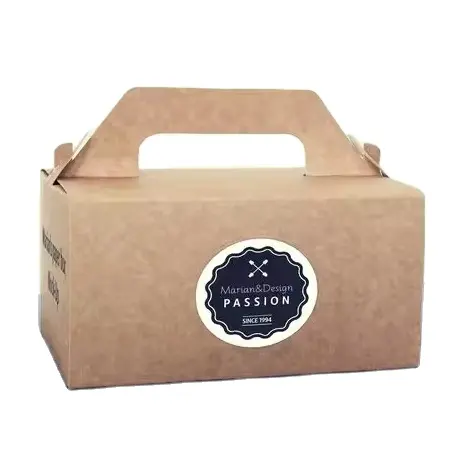 Индивидуальная коробка из крафт-бумаги для выпечки печенья, Подарочная коробка для еды, белая картонная ручная упаковочная коробка для торта, бесплатный дизайн