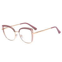 Monture de lunettes ultra légère TR90, coloris contrastés, style œil de chat, montures optiques tendance 96021-4