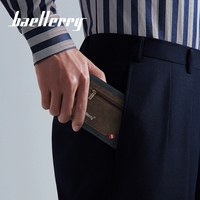Dompet Pendek Pria Baru Model Bisnis Kontras, Banyak Slot Kartu, Tempat Tiket, Ritsleting Sederhana, Bahan Kulit PU