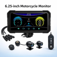Unidades GPS para Motocicleta de 6.25", Navegador Satelital para Motocicleta, Sistemas de Navegación CarPlay para Moto, Monitor Impermeable con Android Auto