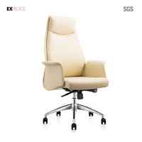 Chaise de bureau ergonomique à dossier haut, siège de patron en cuir véritable, confortable, de haute qualité