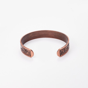 <b>Copper</b> Alloy Swirl Cuff <b>Bracelet</b> Open Magnetic Unisex Jewelry Bronze Color Yiwu Origin - Product Image 3