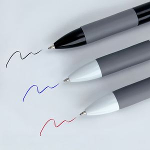 Nouveau design, stylo bille rétractable promotionnel en caoutchouc, 3 couleurs, en plastique, en gros, pas cher, encre rouge, noire, bleue, 1,0 mm - Product Image 3