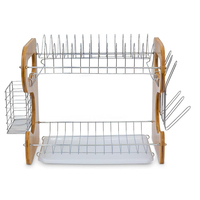 Égouttoir à vaisselle double couche en acier inoxydable extensible, grande capacité, pour cuisine et organisation domestique