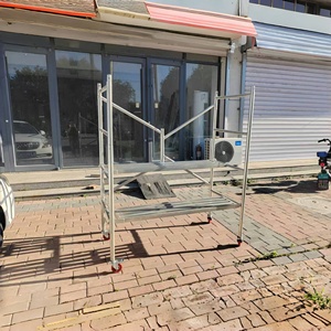 Di động di động gấp khung giàn giáo xây dựng mạ kẽm trang trí gấp Thang giàn giáo với bánh xe - Product Image 4