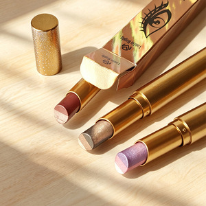 Sombra de Ojos Tricolor en Barra, Resistente al Agua, de Larga Duración, Bálsamo Labial y para Ojos en Tubo Dorado - Product Image 5
