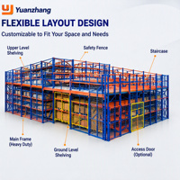 Système de rayonnage de mezzanine robuste en acier, plateforme de mezzanine pour entrepôt, étagère de stockage multi-niveaux, taille personnalisée