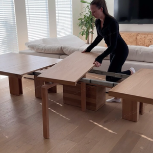 <span class=keywords><strong>Mesa</strong></span> de Comedor Extensible de Madera Maciza para Uso en el Hogar y Hoteles, Moderna, <span class=keywords><strong>Rectangular</strong></span>, de 1 a 3 m, Multifuncional, para B&B, <span class=keywords><strong>Mesa</strong></span> de Juegos, Varios Tamaños - Product Image 3