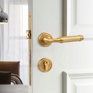 Hot bán khách sạn nhà Vàng Antique Brass Màu cà phê cửa gỗ câm cửa từ khóa xử lý thiết lập - Product Image 3