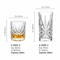 Verre à whisky vintage en cristal de 10oz, 12oz, 15oz avec motif gravé Scandinavia pour bars et restaurants - Vente en gros