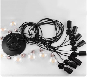Suspension d'intérieur vintage Retro Edison Bulb Iron Multi Arms Black Spider Lighting Chandelier avec plusieurs têtes de style loft - Product Image 5