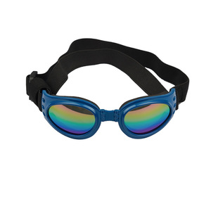 Gafas de sol para perros y gatos, lentes de espejo azules, correa ajustable, resistentes a los rayos UV, impermeables, a prueba de viento, para actividades al aire libre - Product Image 1