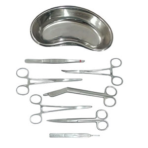 Kit d'instruments chirurgicaux manuels les plus vendus, ciseaux de laboratoire en acier inoxydable, kit chirurgical médical professionnel, ensemble de pansements général - Product Image 1