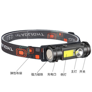 Headlamp Led Rechargeable Battery Adjustable Angle Outdoor Camping Light With <b>Dimmer</b> Function - Product Image 4