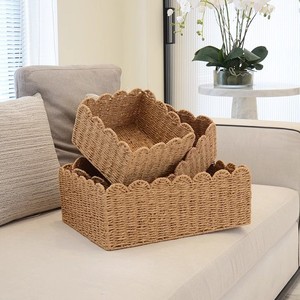 Panier de corde de <span class=keywords><strong>papier</strong></span> suspendu tissé de haute qualité stockage polyvalent pour cuisine salle de bain salon pour outils de literie alimentaire - Product Image 2